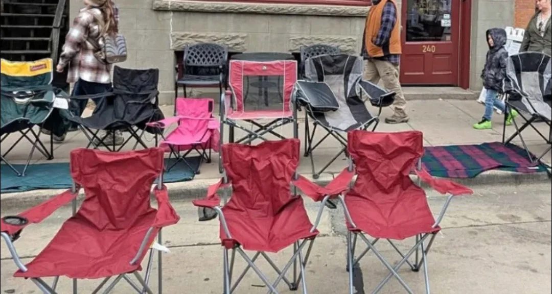 Folding Camp Chair with Cup Holder, Red - 3 for $12
