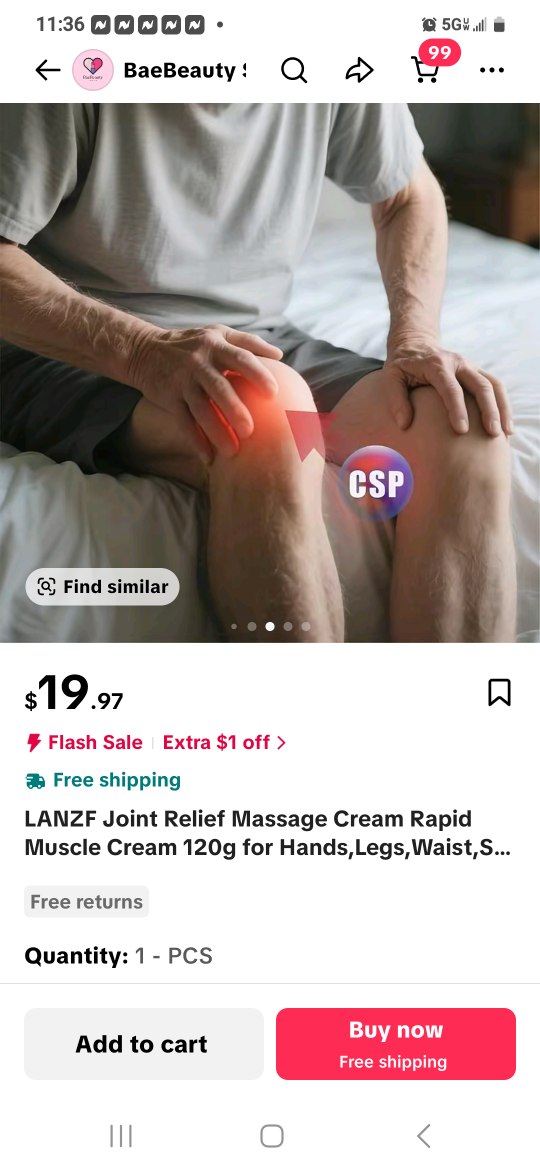 LANZF Joint Relief Massage Cream 120g - photo 4