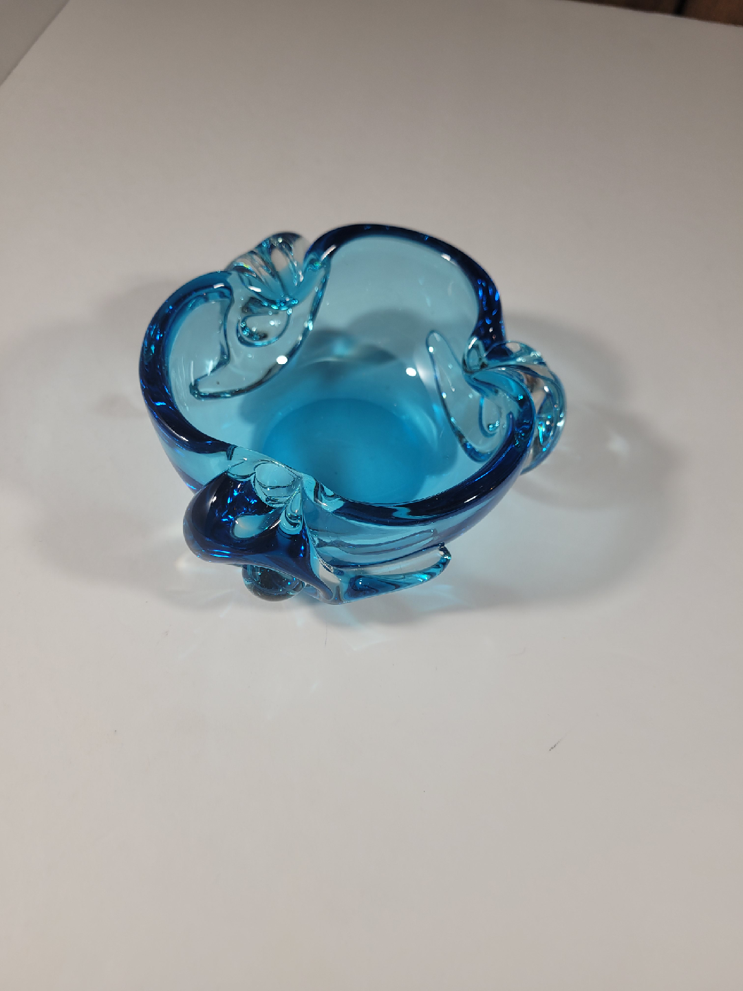 Blue Glass Ashtray - photo 2