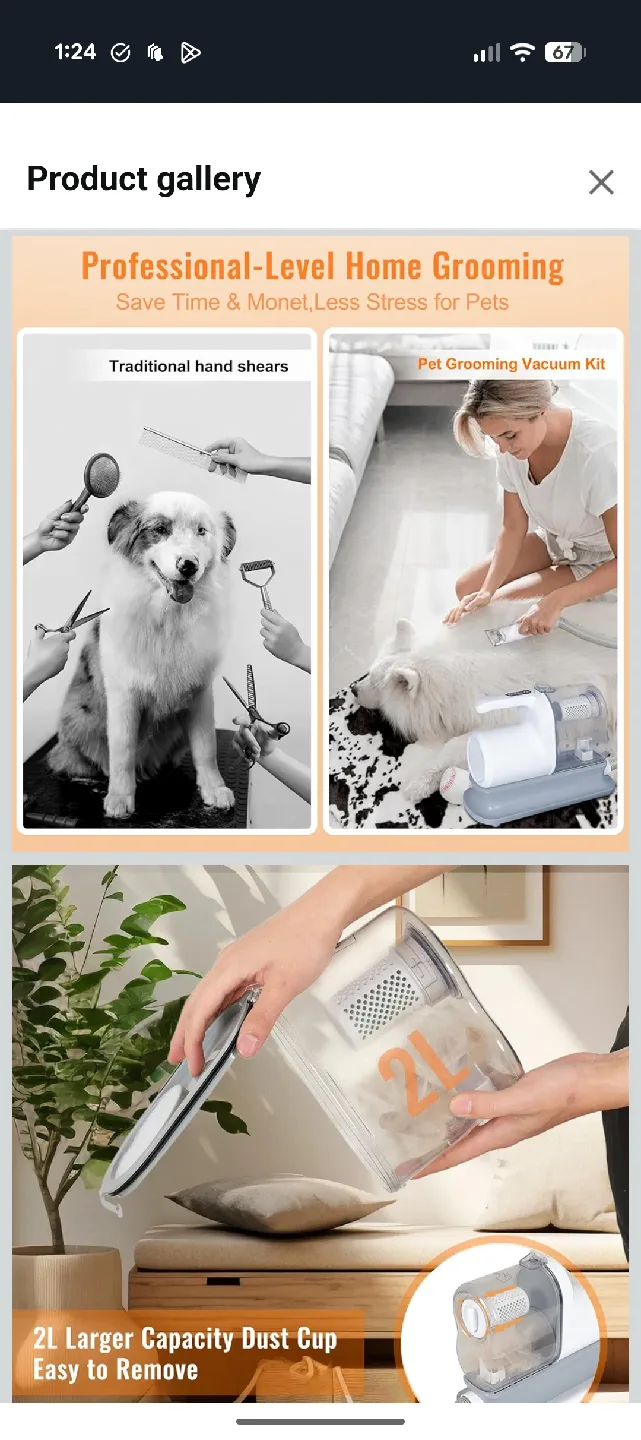 Pet Grooming Vacuum Kit - New in Box image indicator(3)