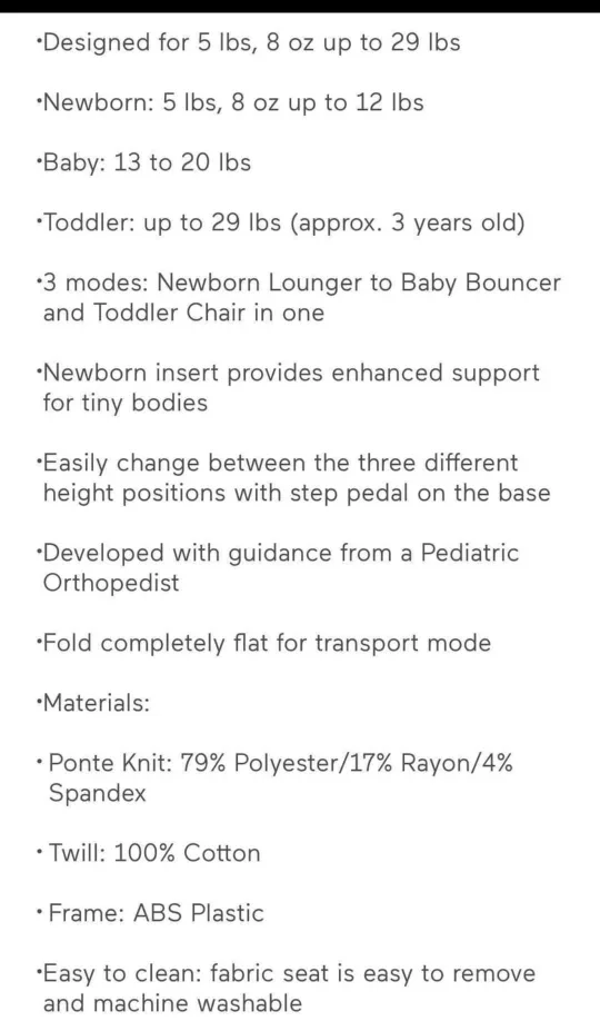 Ergobaby Evolve Bouncer - Cream image indicator(7)