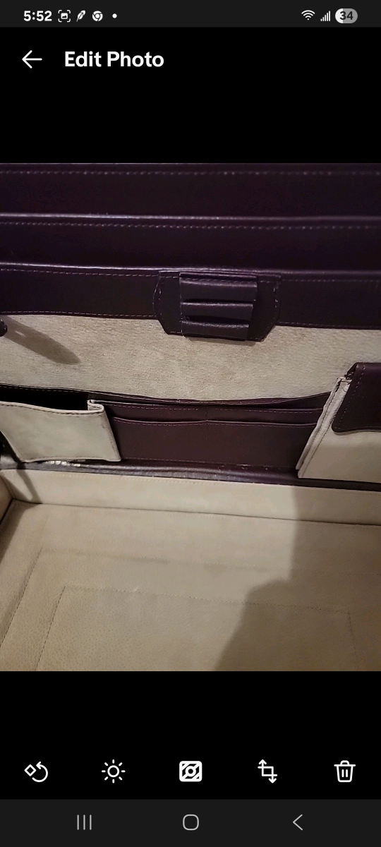 Brown Leather Combination Lock Briefcase - photo 4