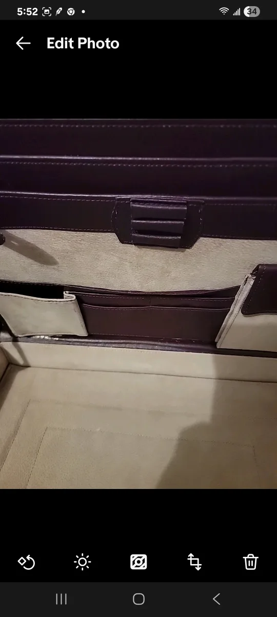 Brown Leather Combination Lock Briefcase image indicator(4)