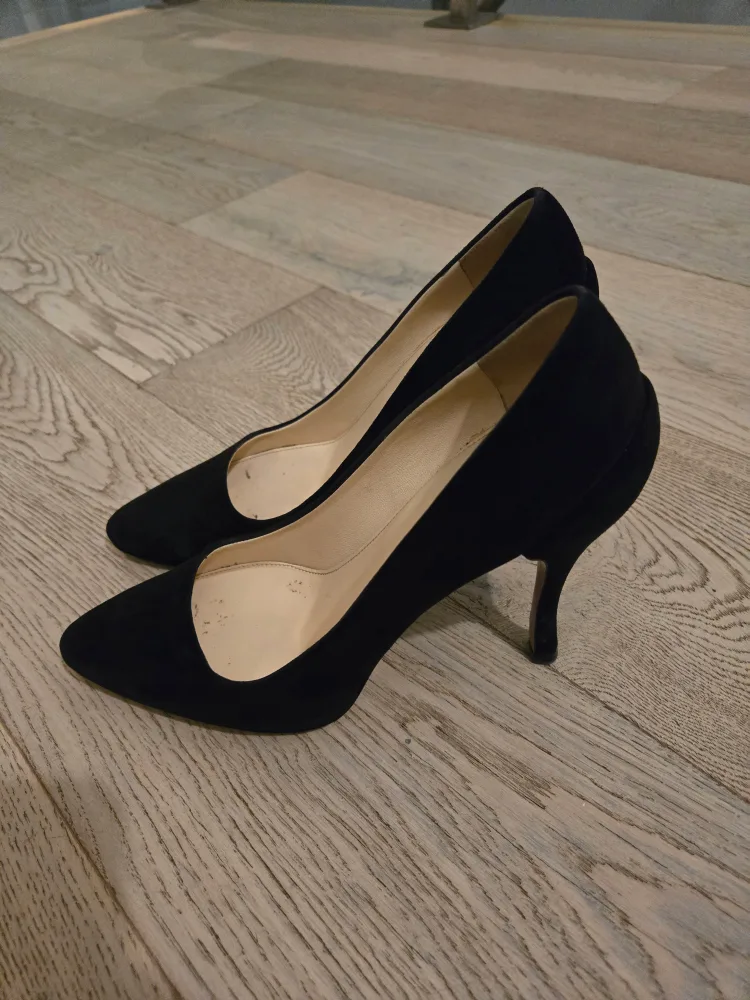 Prada Black Suede Heels - Size 38.5 image indicator(2)