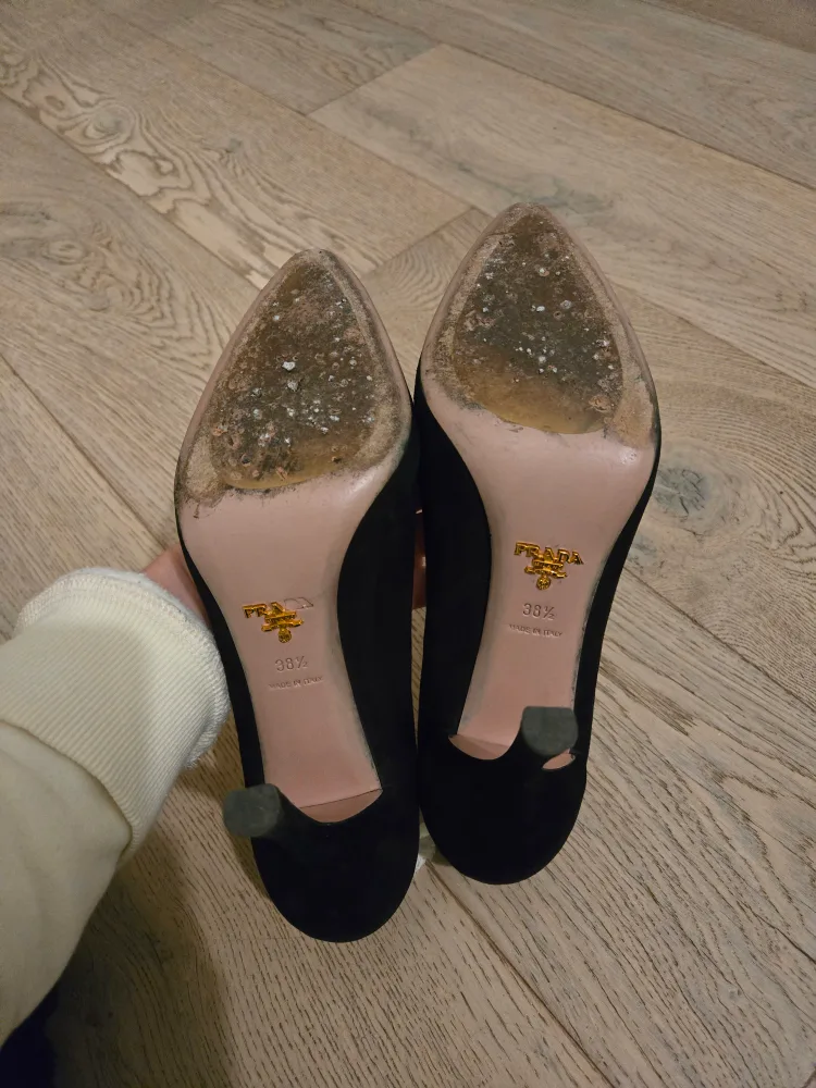Prada Black Suede Heels - Size 38.5 image indicator(4)