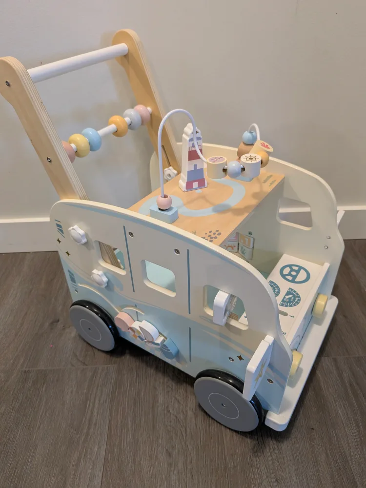ROBOTIME Wooden Baby Walker - Vacation Bus image indicator(3)