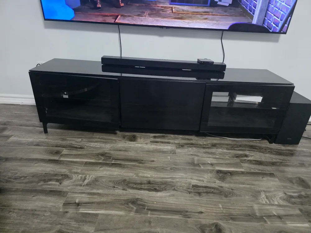 Black TV Stand with Glass Doors image indicator(6)