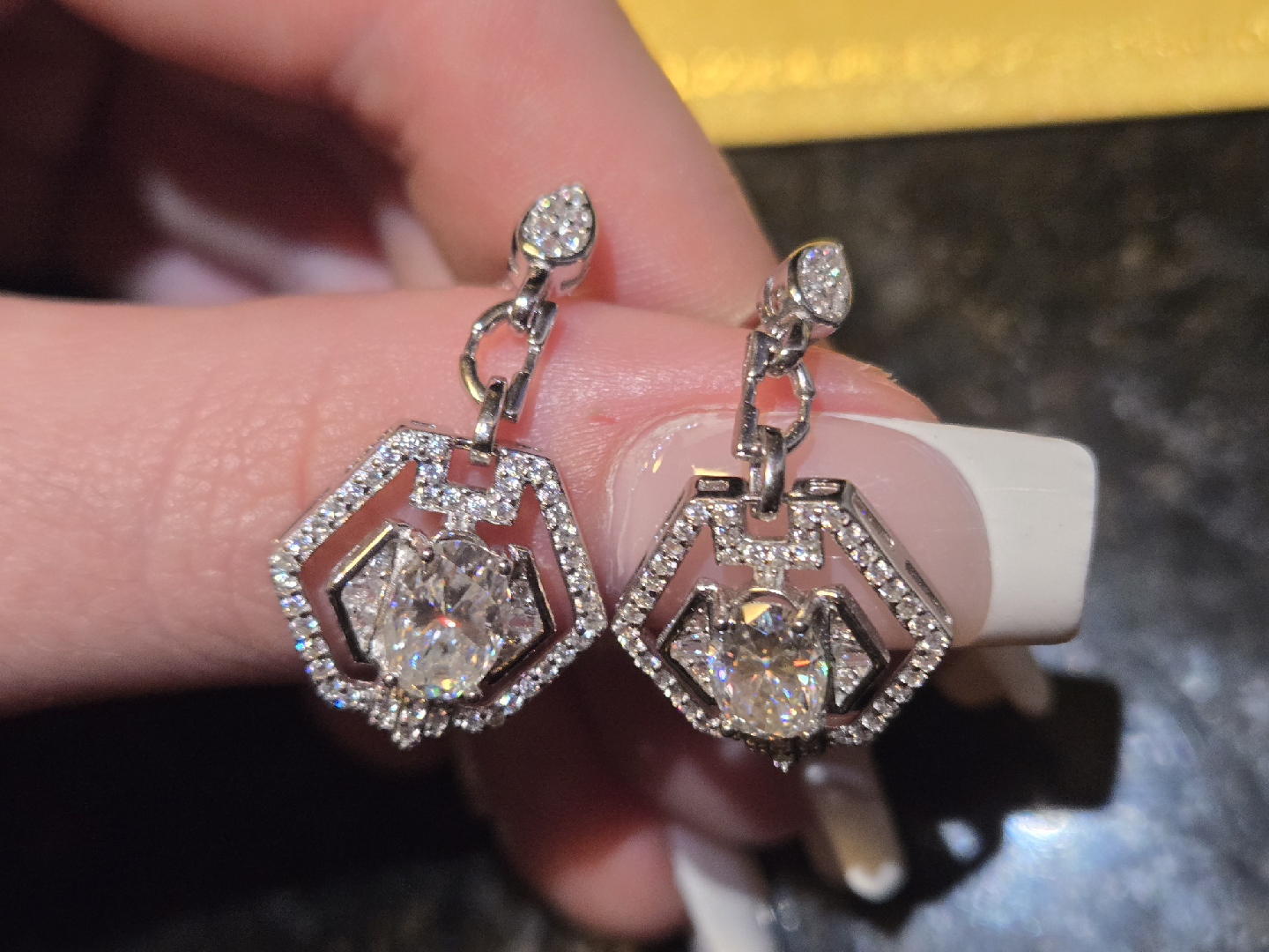 GRA 2.0CT Solid sterling silver Moissanite Diamond Earrings - photo 4