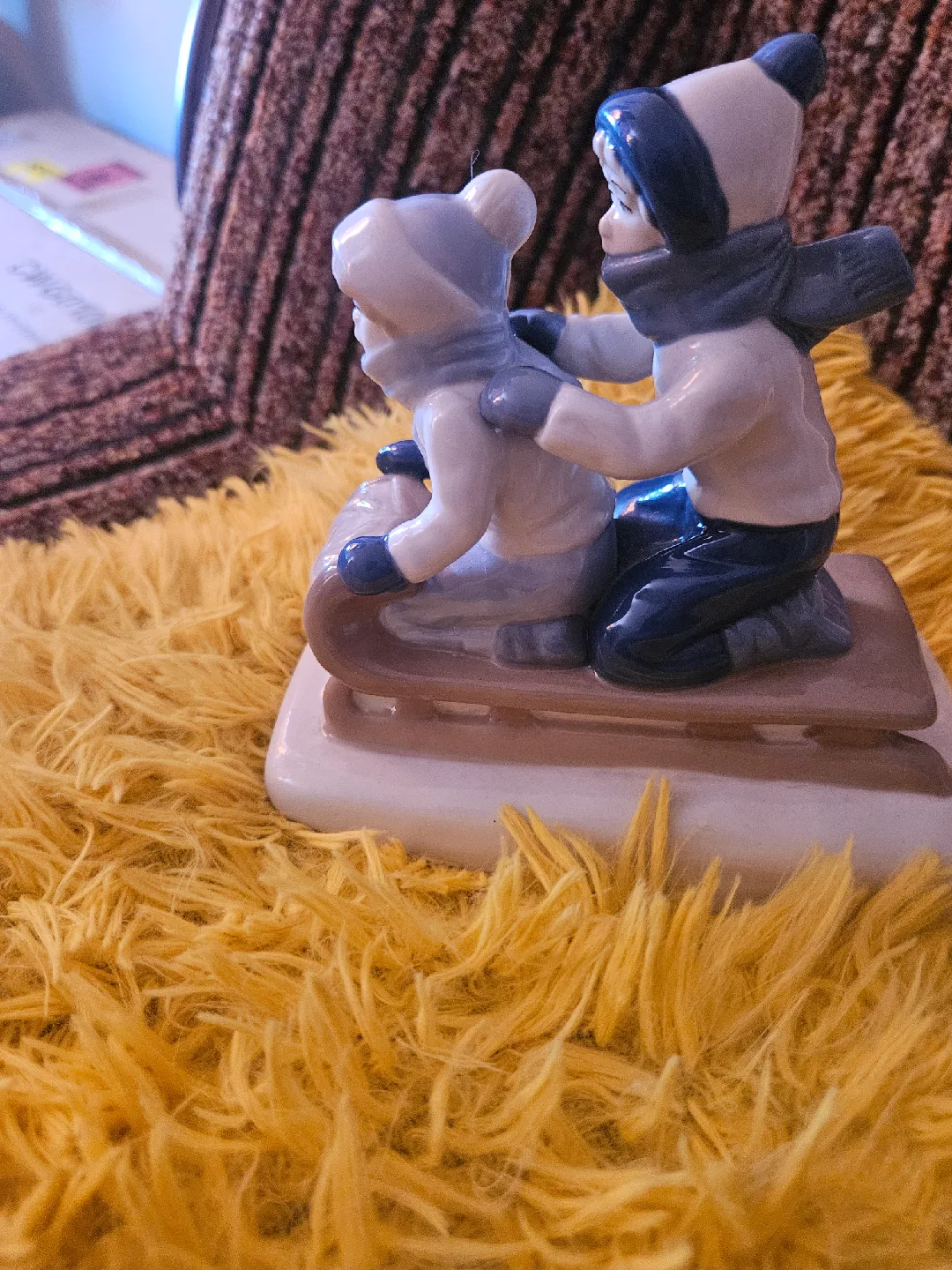 Porcelain  De Cuernavaca  Of Two Children Sledding image indicator(2)