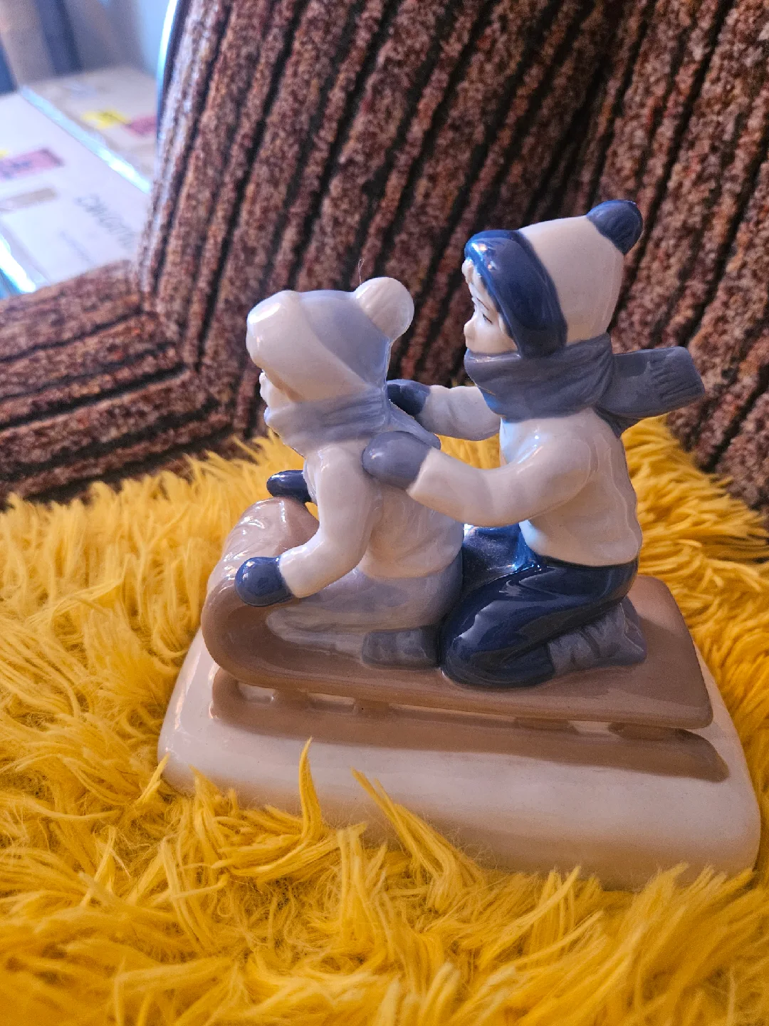 Porcelain  De Cuernavaca  Of Two Children Sledding image indicator(3)