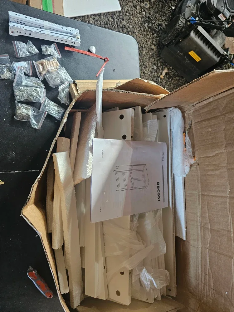 VASAGLE Bathroom Cabinet with Drawers, White image indicator(4)