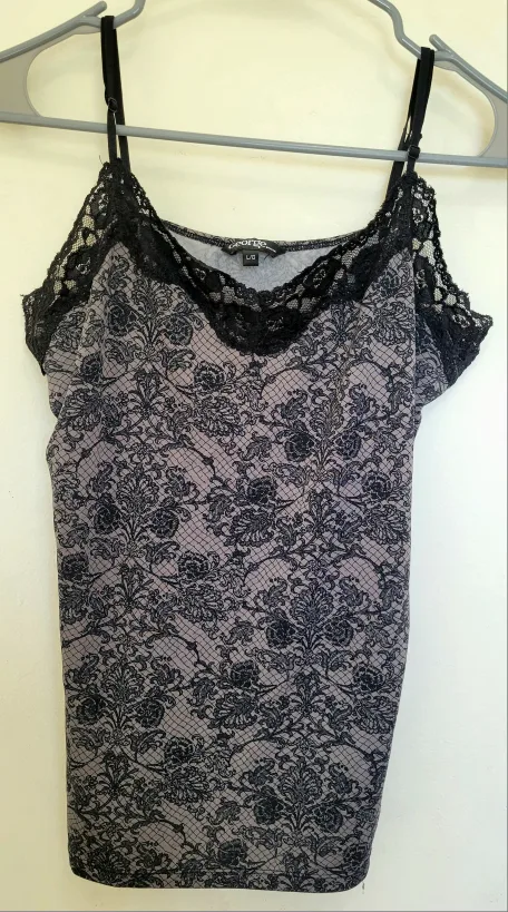 George - Lace Trim Tank Top - Size L thumbnail
