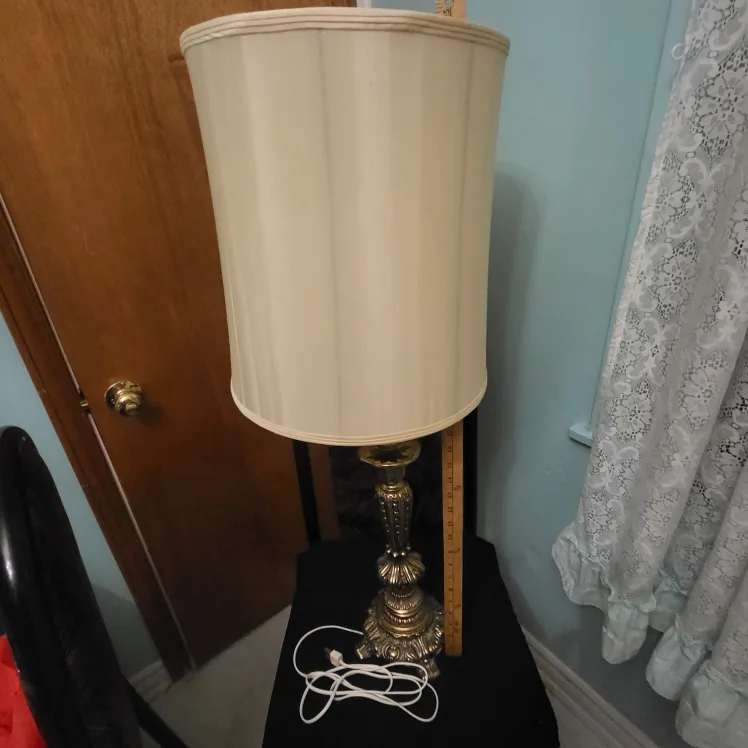 Vintage Style Table Lamp with Cream Shade thumbnail