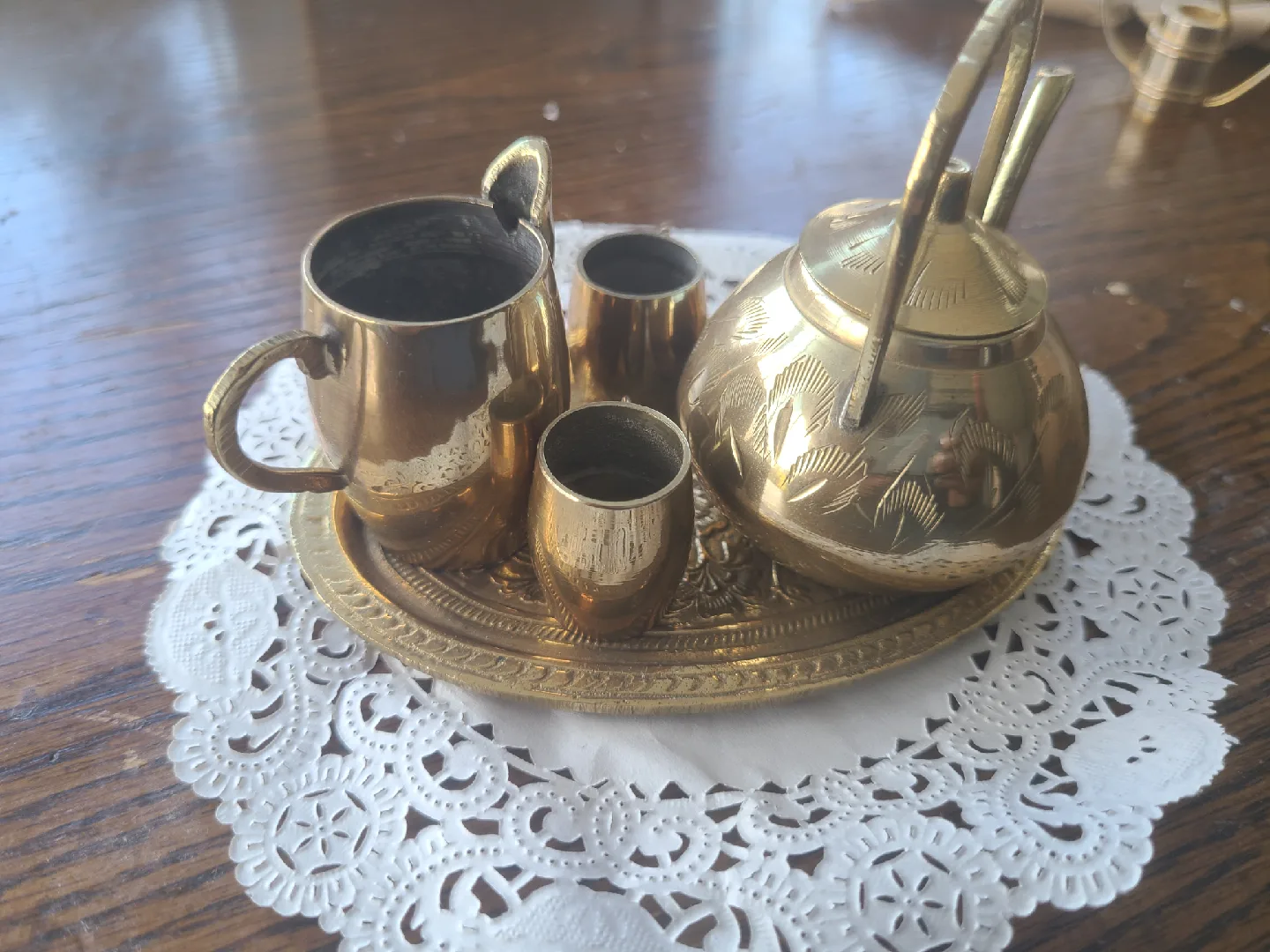 Vintage Brass Tea Set thumbnail