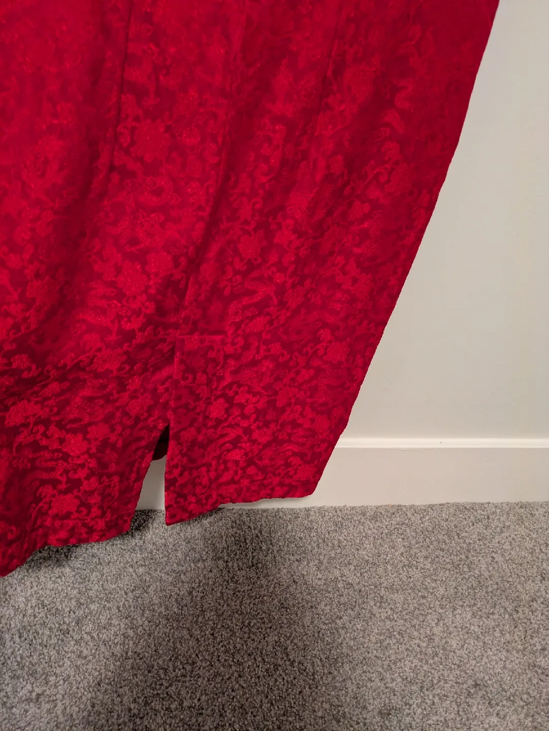 Chinese Silk Red Sleeveless Dress image indicator(3)