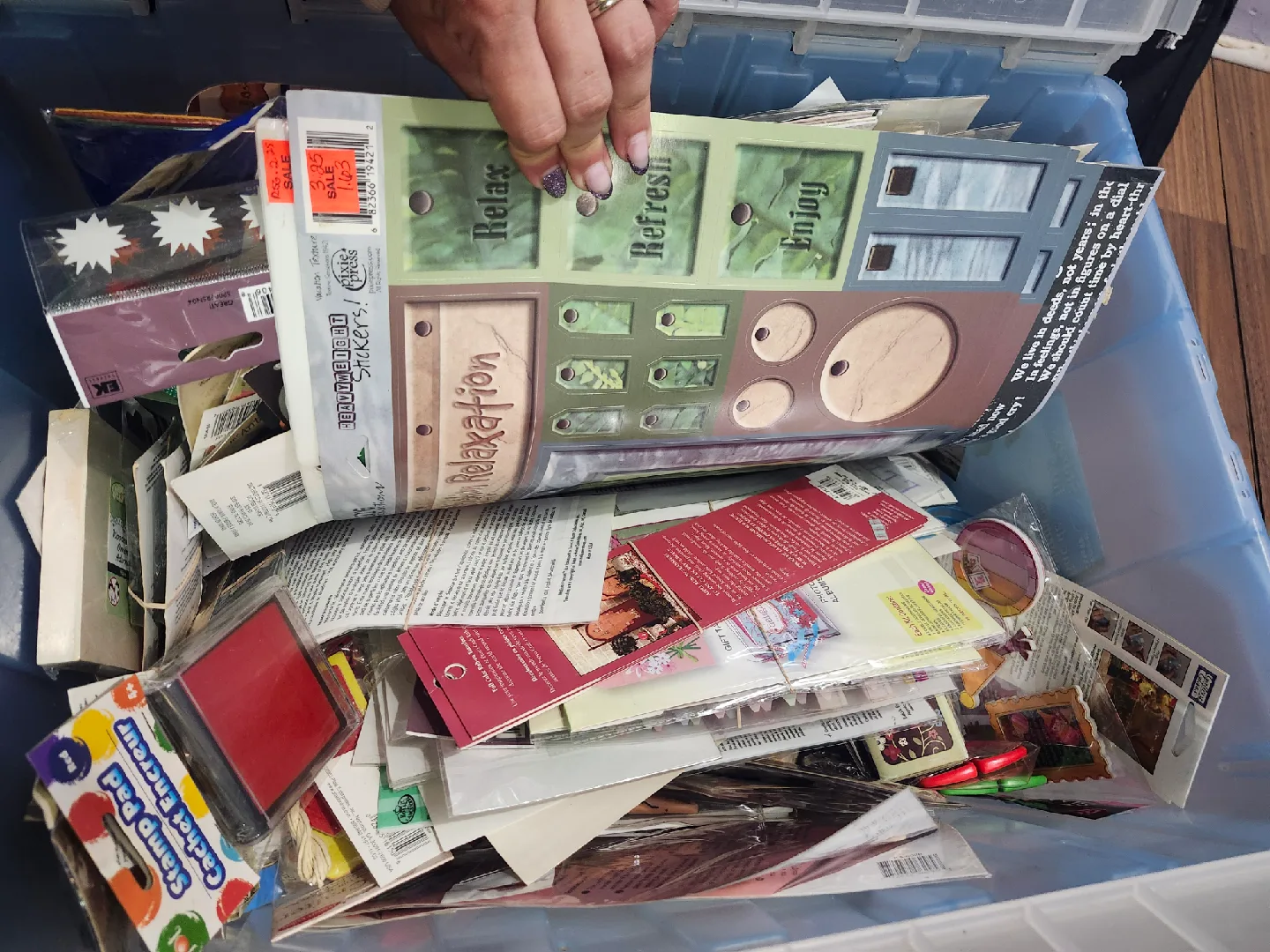 Craft Supplies Lot - Stickers, Stamps, Paper, Embellishments image indicator(3)