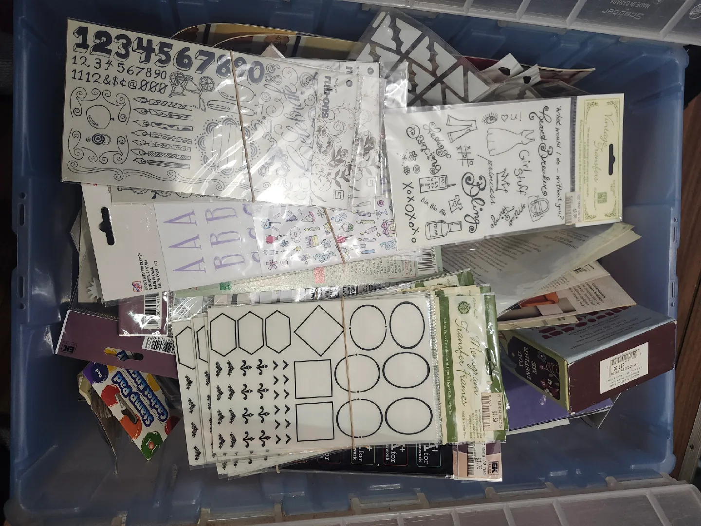 Craft Supplies Lot - Stickers, Stamps, Paper, Embellishments image indicator(4)