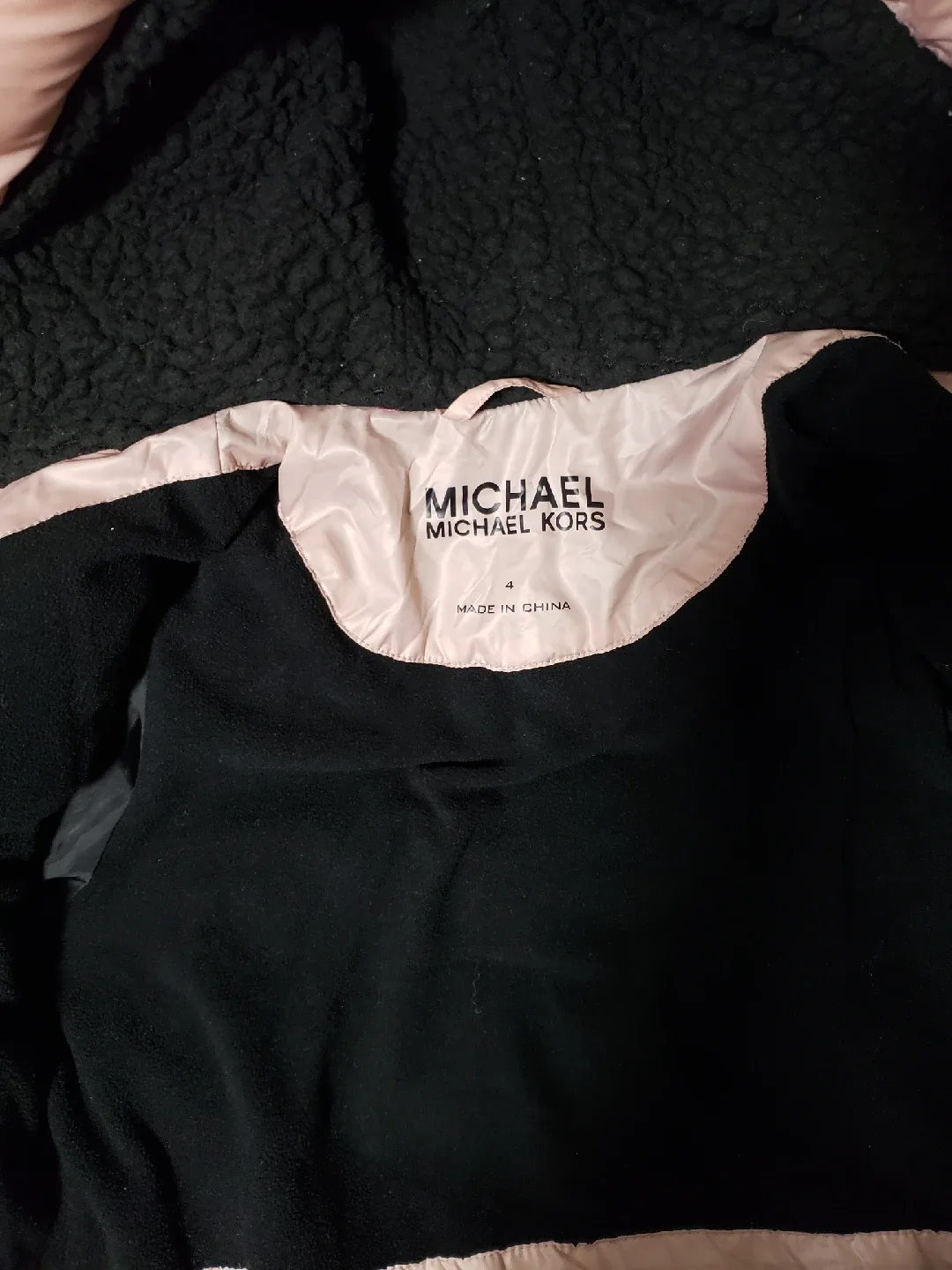 Michael Kors Blush Pink Belted Hood Winter Jacket Size 4 image indicator(5)