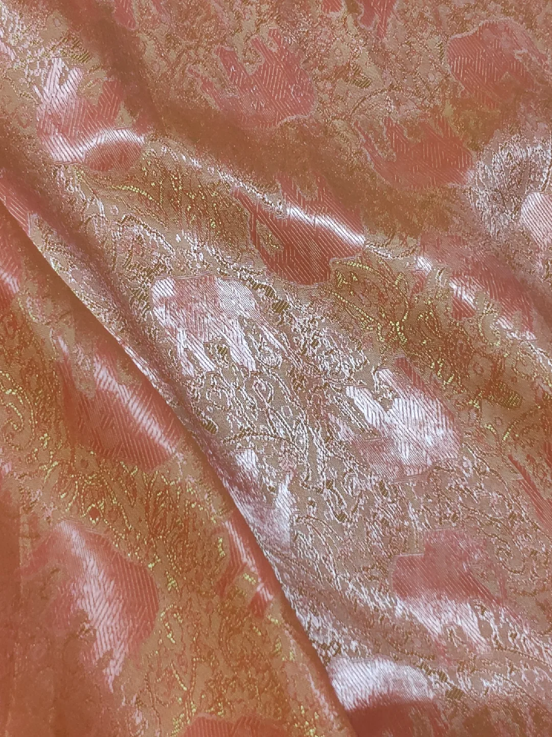 Peach/Gold Elephant Print Throw Blanket image indicator(3)