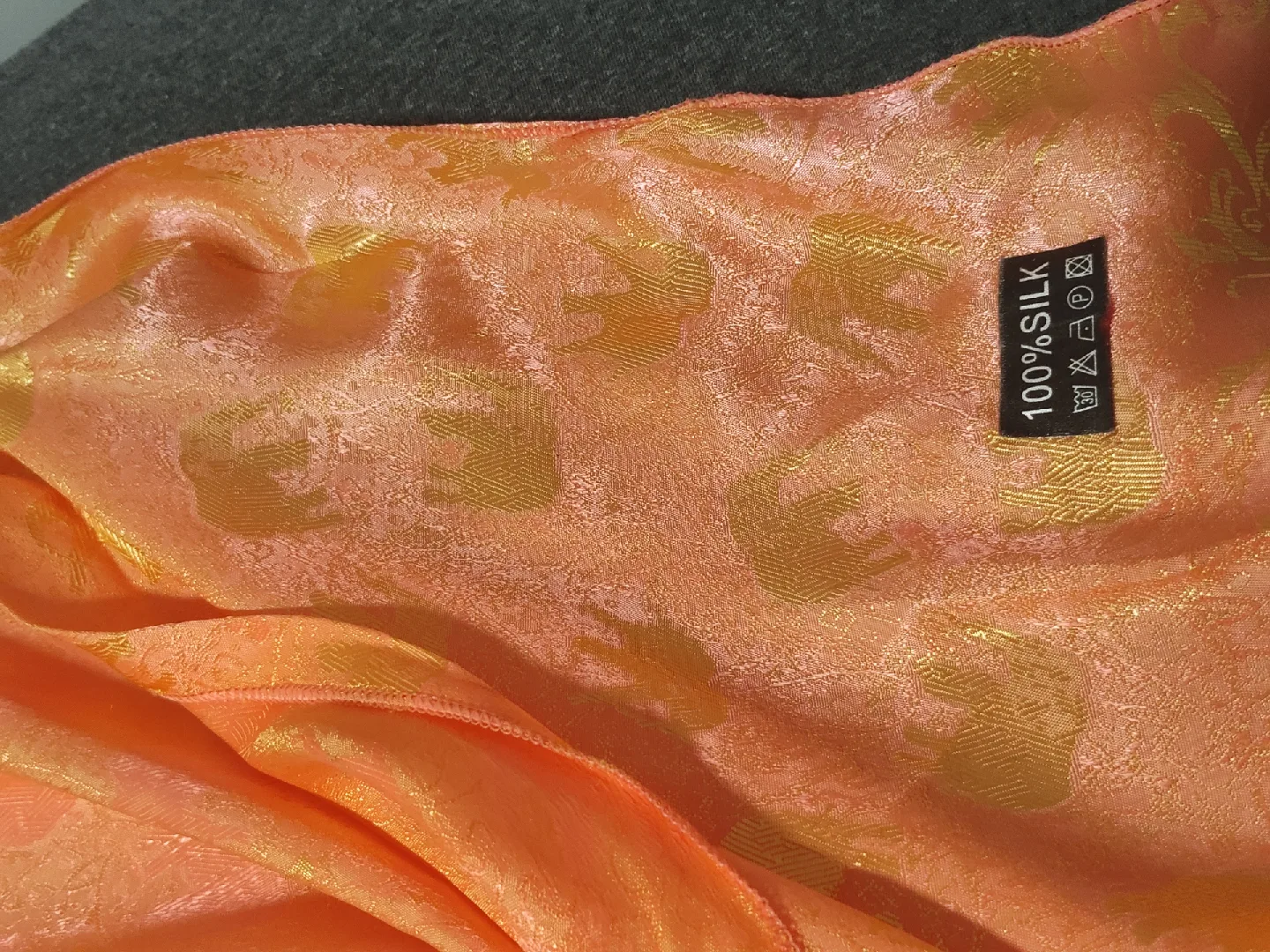 Peach/Gold Elephant Print Throw Blanket image indicator(6)