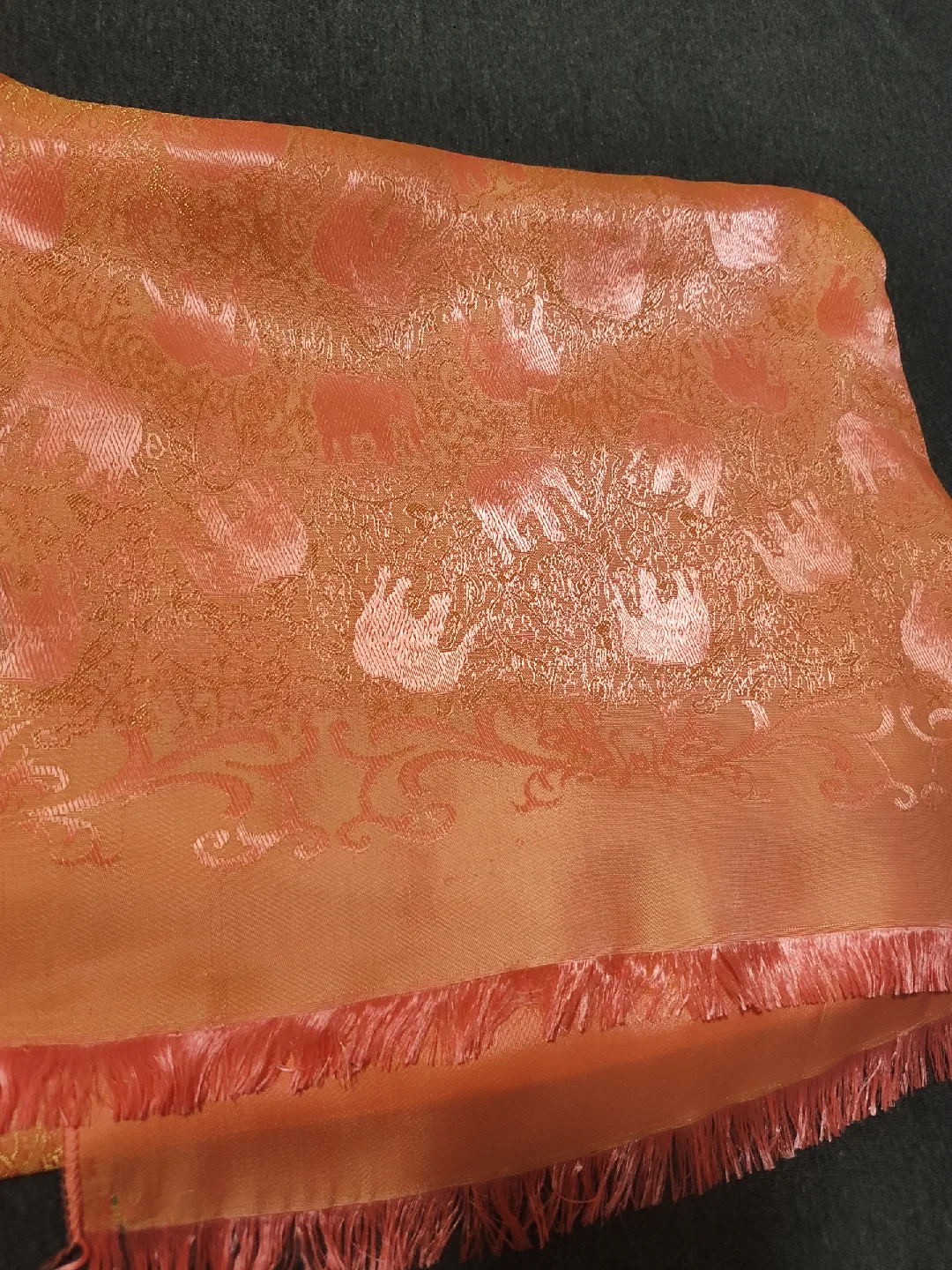 Peach/Gold Elephant Print Throw Blanket image indicator(10)