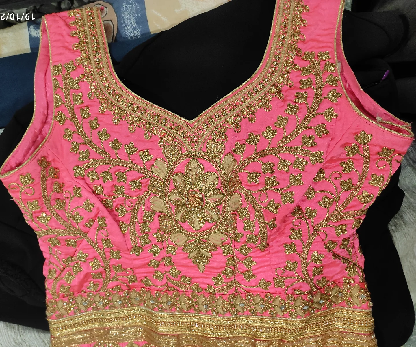 Pink & Gold Embroidered Dress