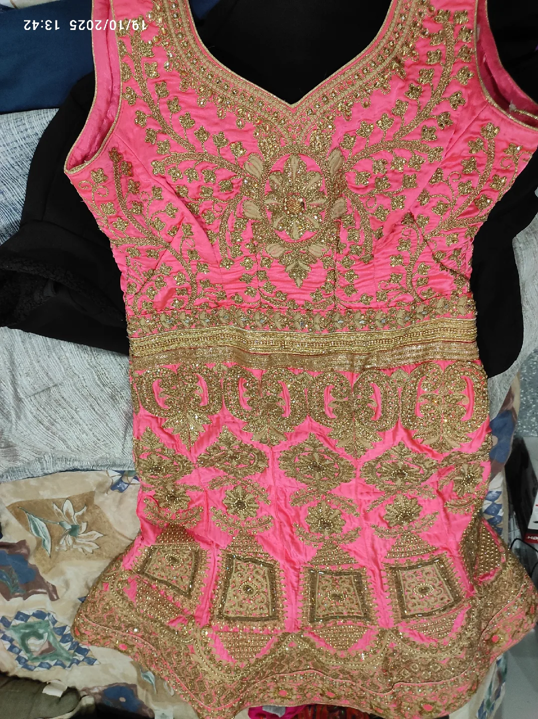 Pink & Gold Embroidered Dress image indicator(2)