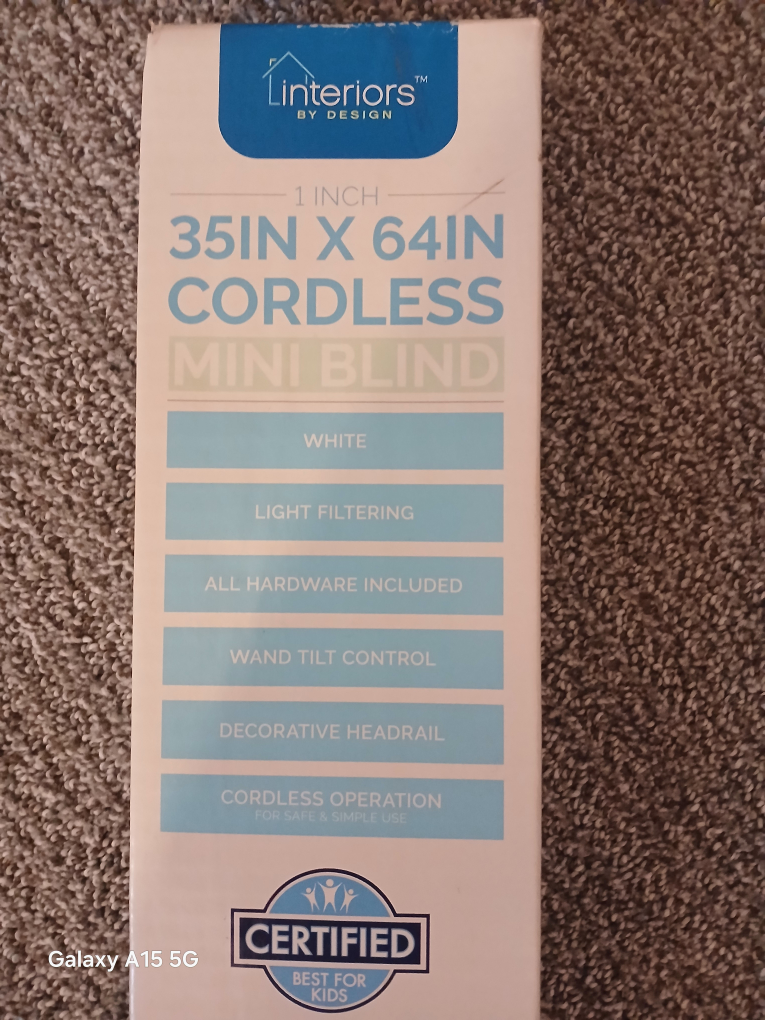 interiors Cordless Mini Blind 35x64 White NEW - photo 3