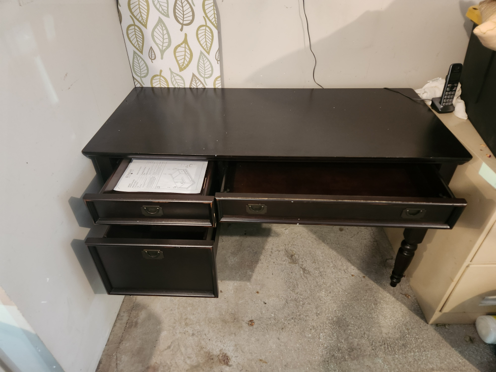 Dark Brown Wood Desk from Bombay