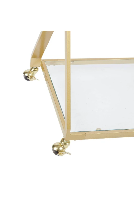 Gold Bar Cart with Glass Shelves - photo 2