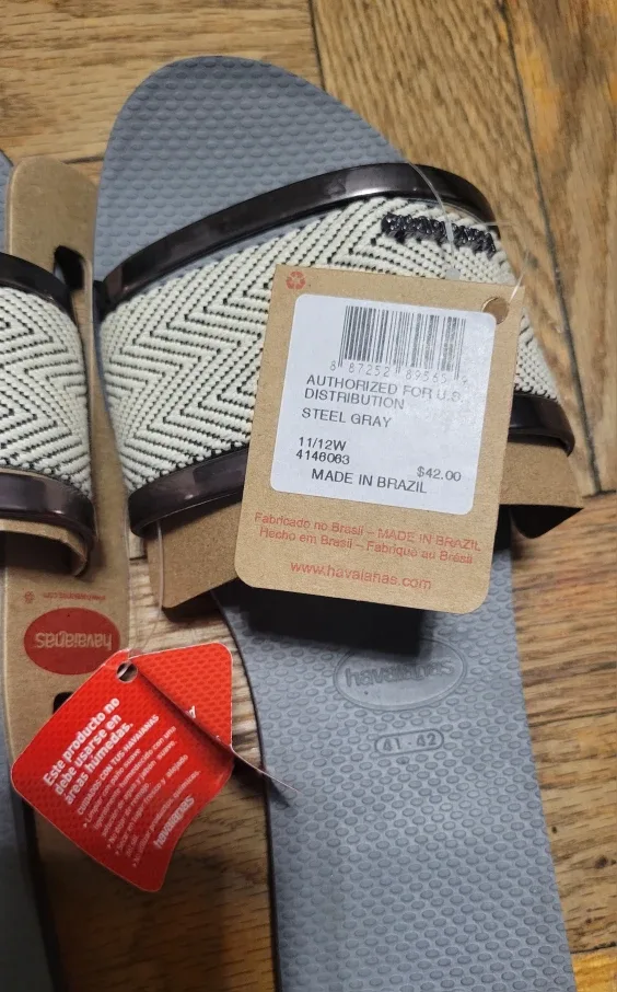 Havaianas Steel Gray Slides - Size 11/12W - New image indicator(2)