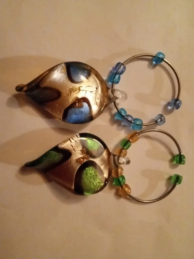 Murano Style Glass Wine Charms thumbnail