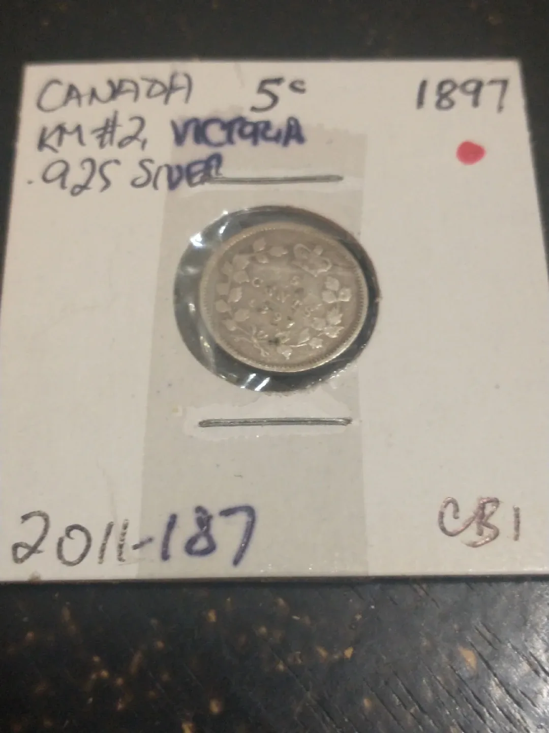 Stunning 1897 Canada five cents Victoria .925 silver KM #1 image indicator(3)
