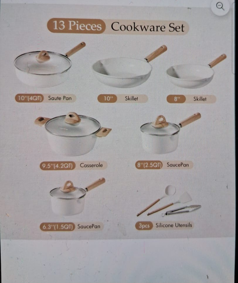 Carote 13-Piece Nonstick Cookware Set, Granite Bon Appetit - photo 3