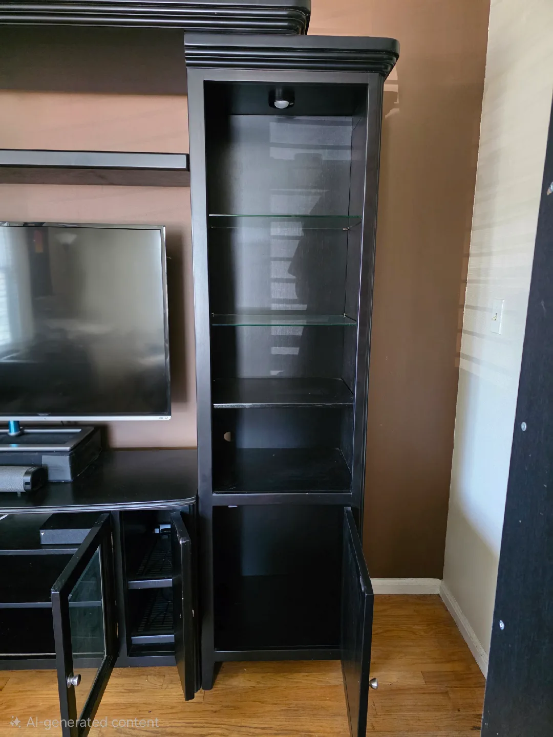 Ashley Furniture Entertainment Center with Glass Shelves image indicator(3)