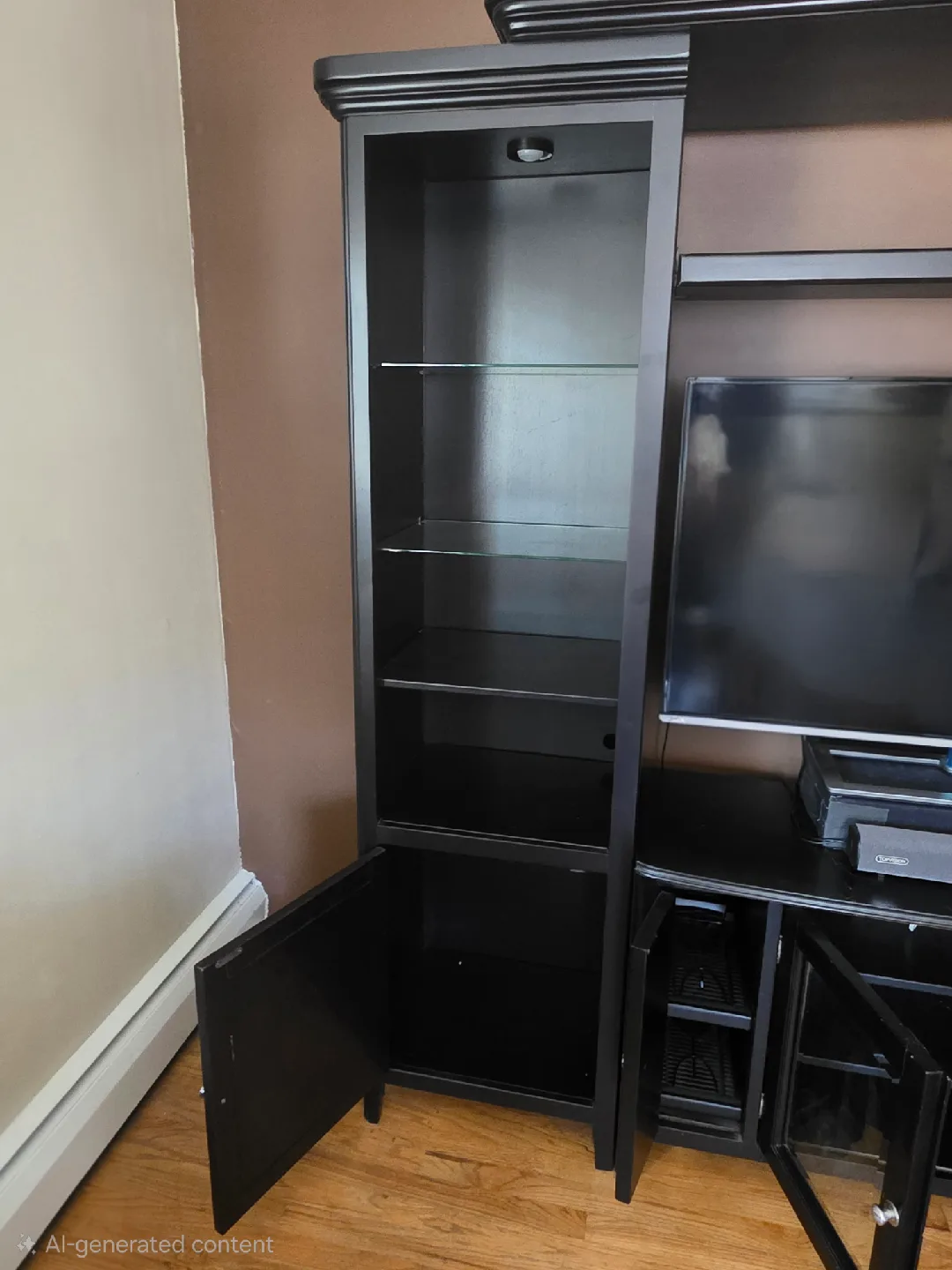 Ashley Furniture Entertainment Center with Glass Shelves image indicator(4)