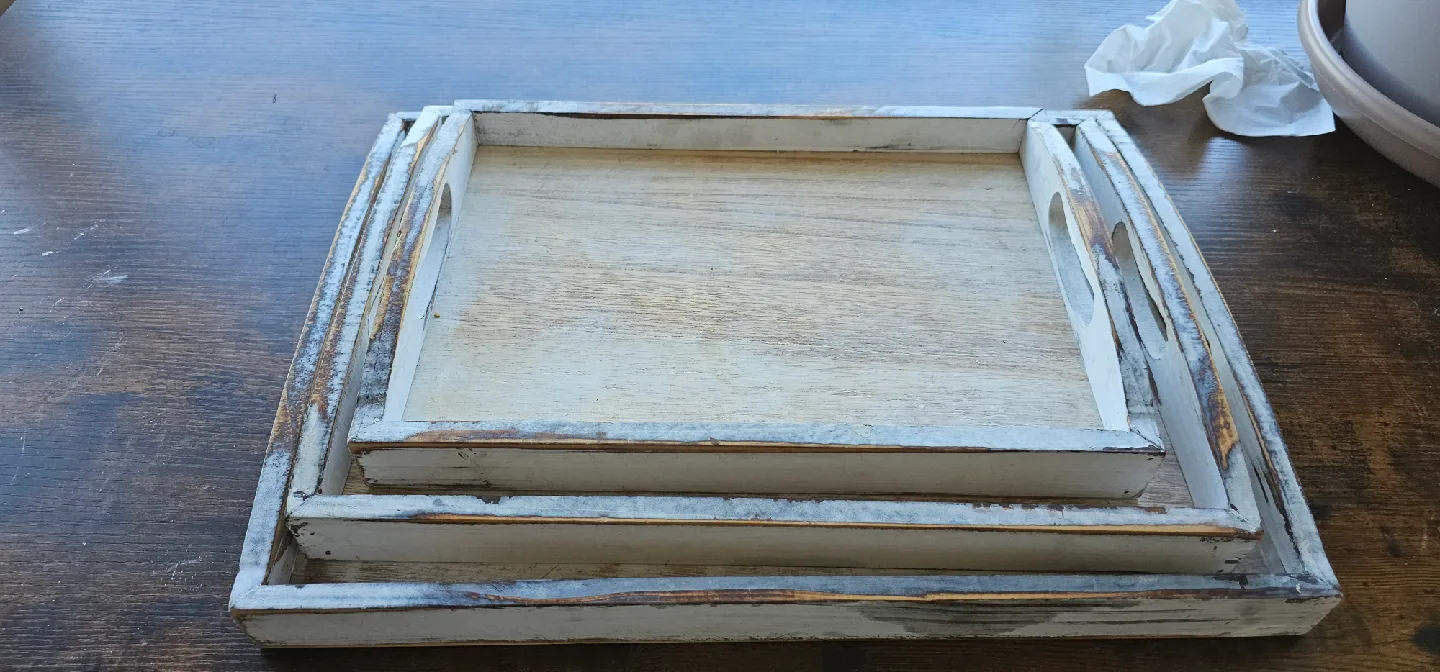 Rustic Wooden Nesting Trays - Set of 3 thumbnail