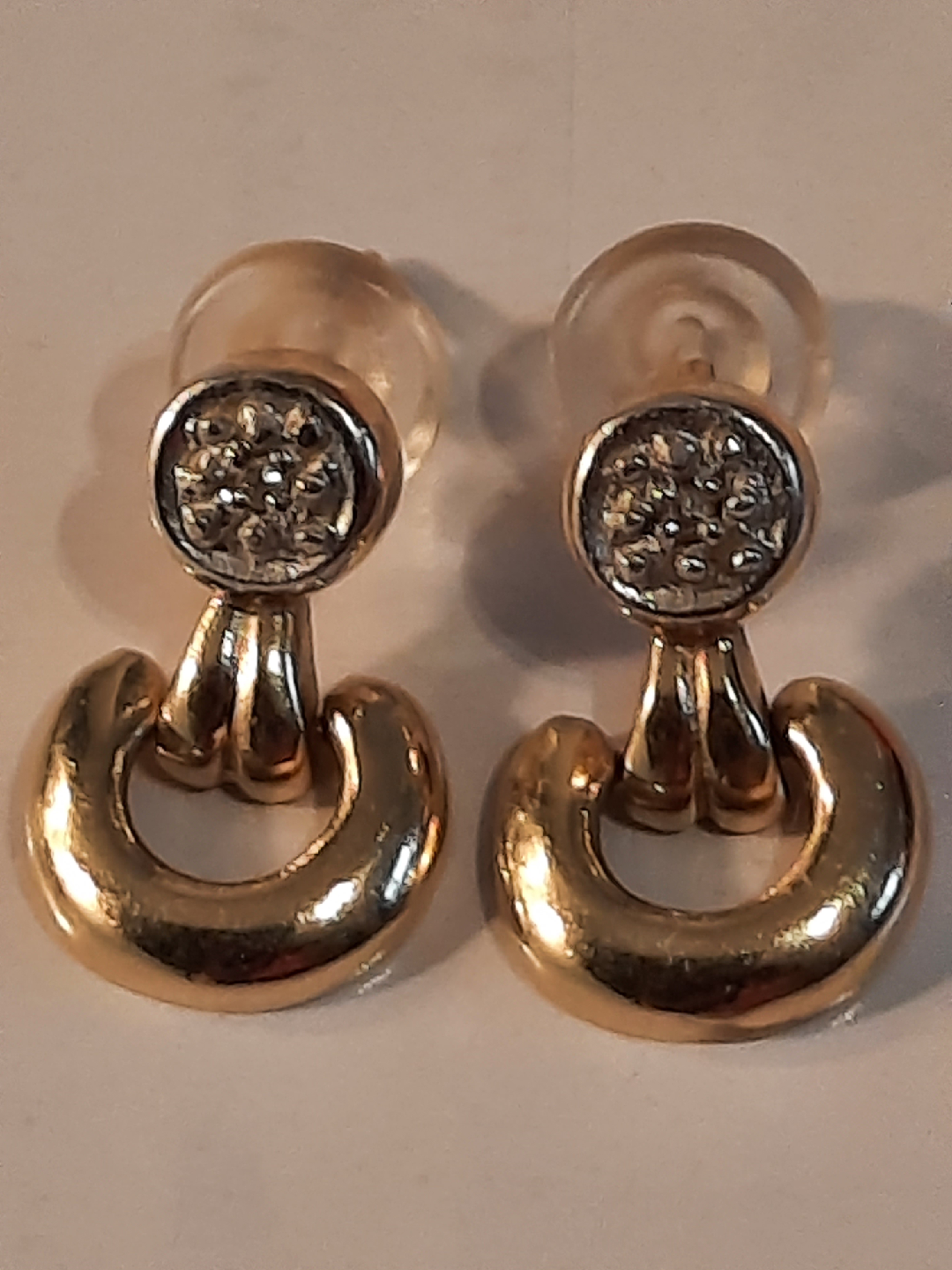 10k solid gold earings with diamonds - photo 2