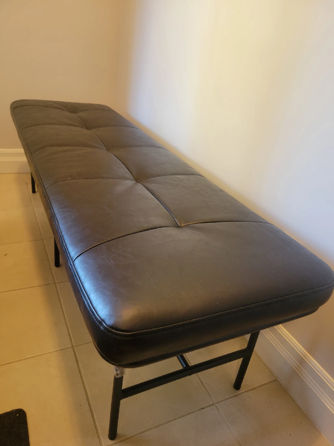 vegan leather bench