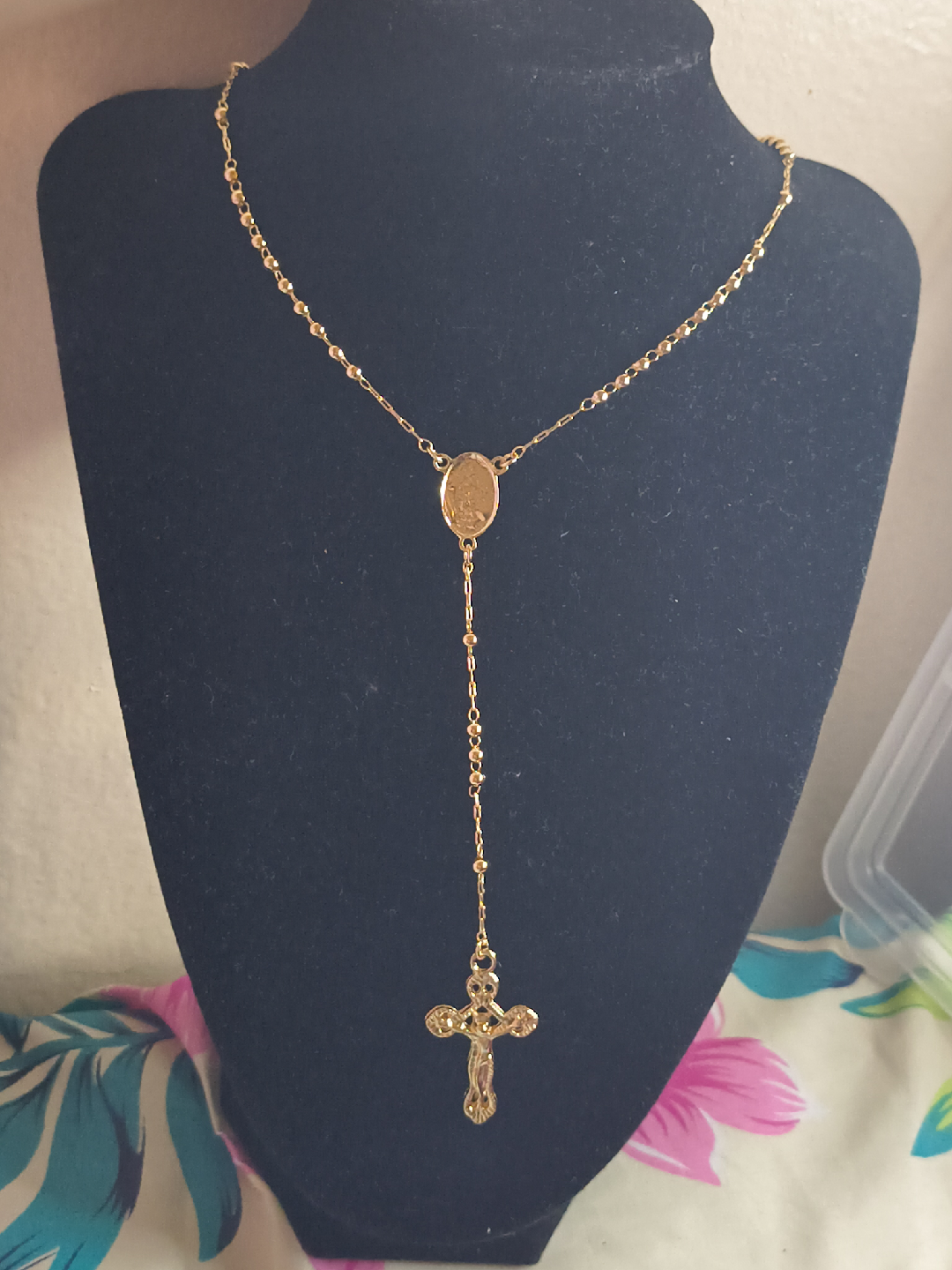 Gold Rosary Necklace