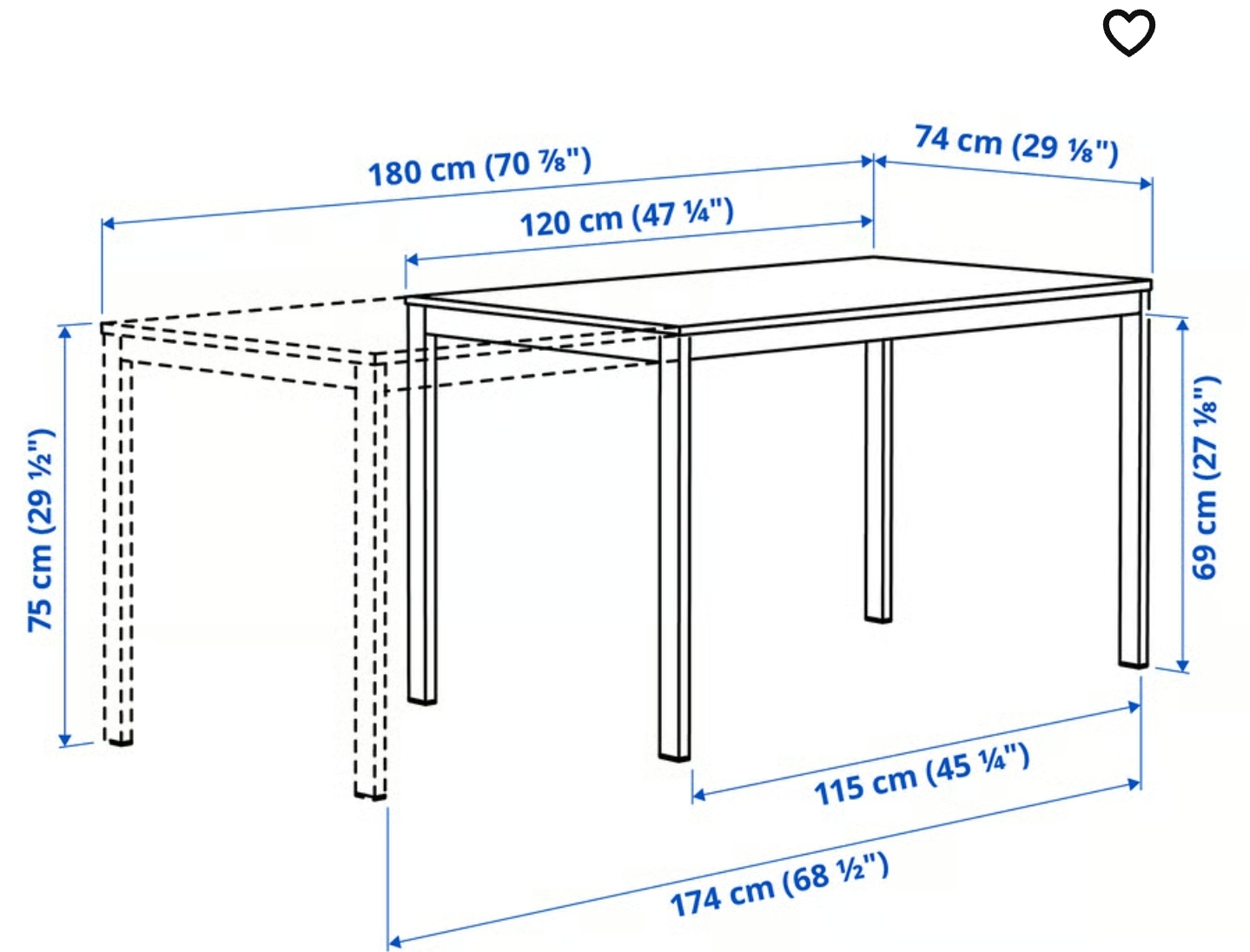 IKEA Extendable Dining Table - White - photo 5