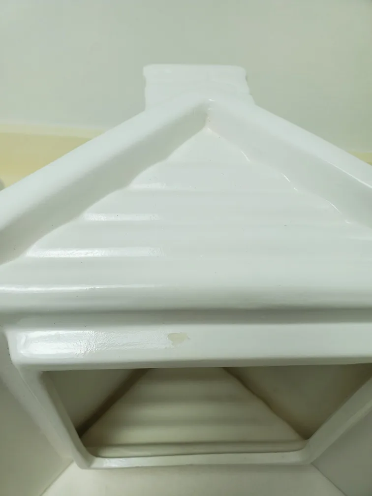 White Ceramic Log Cabin Cookie Jar 🧡 image indicator(6)