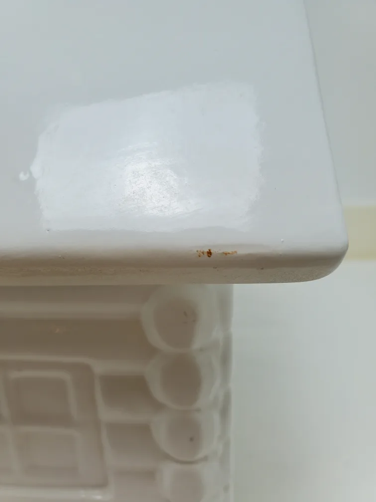 White Ceramic Log Cabin Cookie Jar 🧡 image indicator(8)