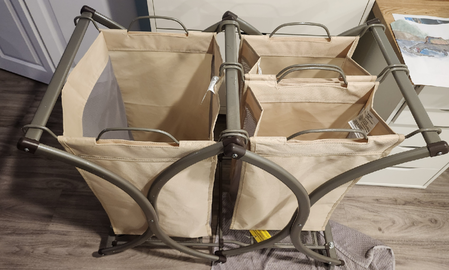 Triple Laundry Sorter with Wheels