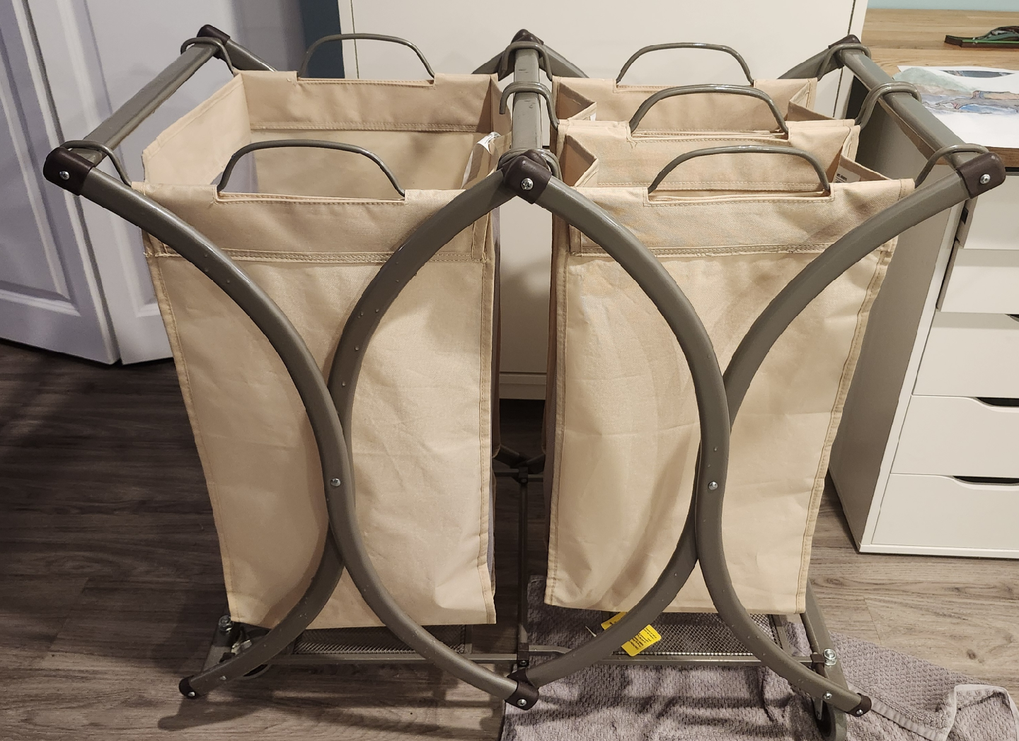 Triple Laundry Sorter with Wheels - photo 2