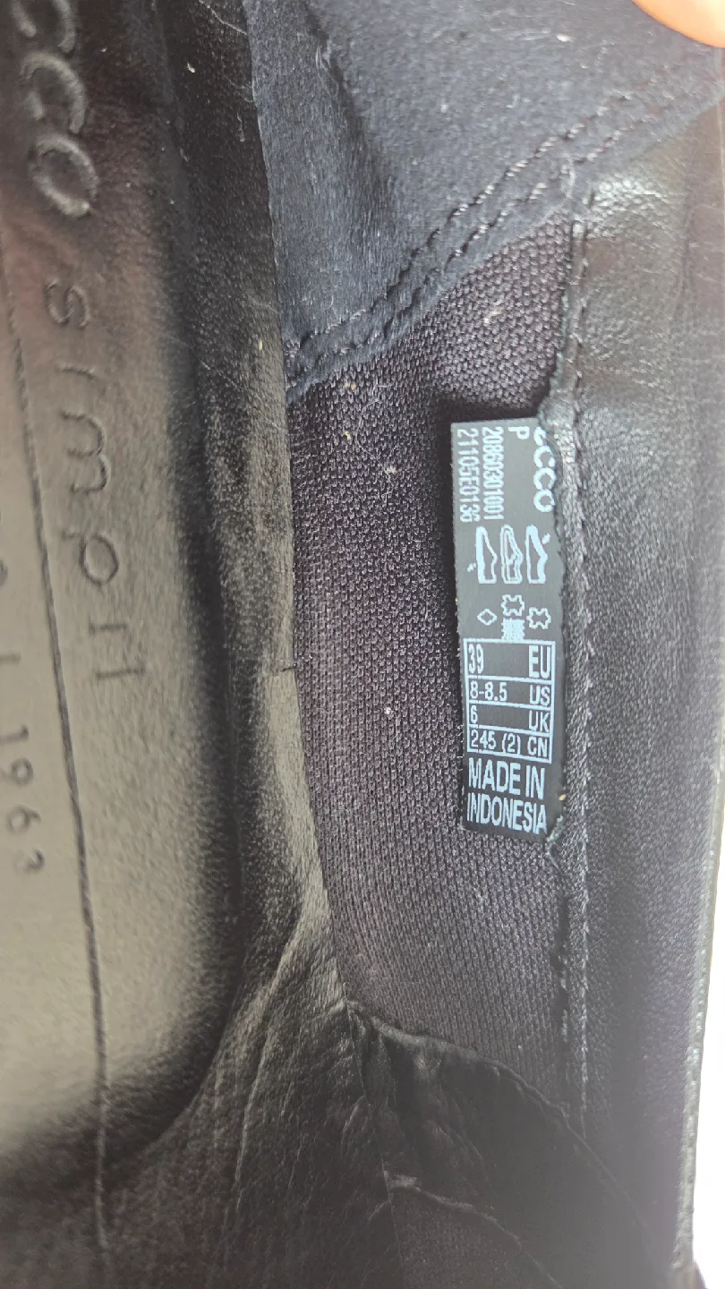 Ecco Women's Black Leather Flats Size 8-8.5 US image indicator(2)