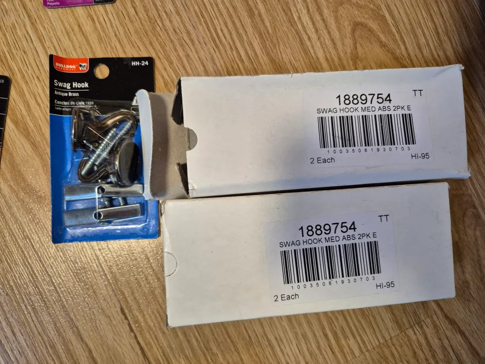 Hooks & Hangers Lot: Swag Hooks, Mug Hooks, Sawtooth Hangers image indicator(2)