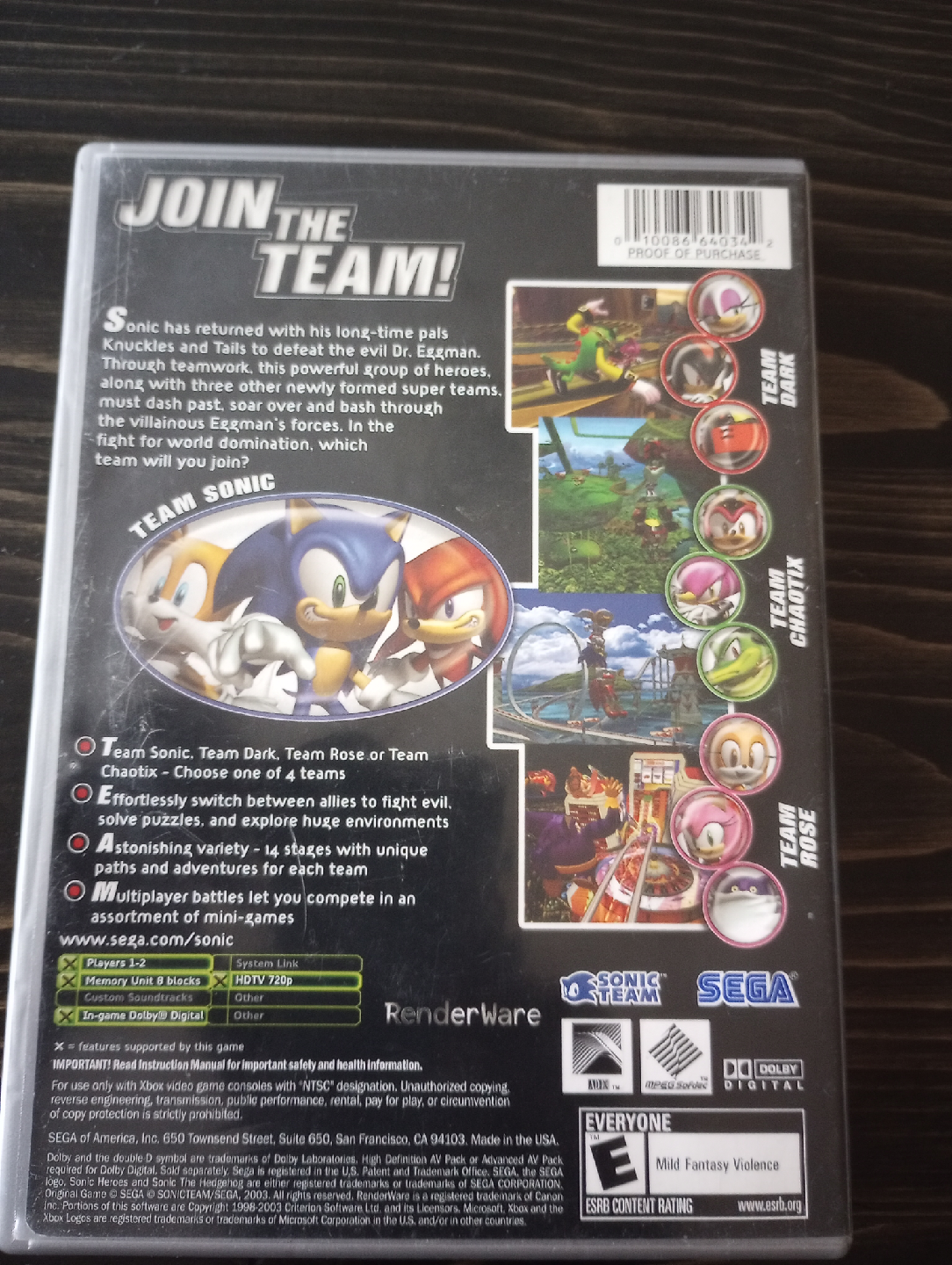 Xbox Sonic Heroes Platinum Hits - photo 3