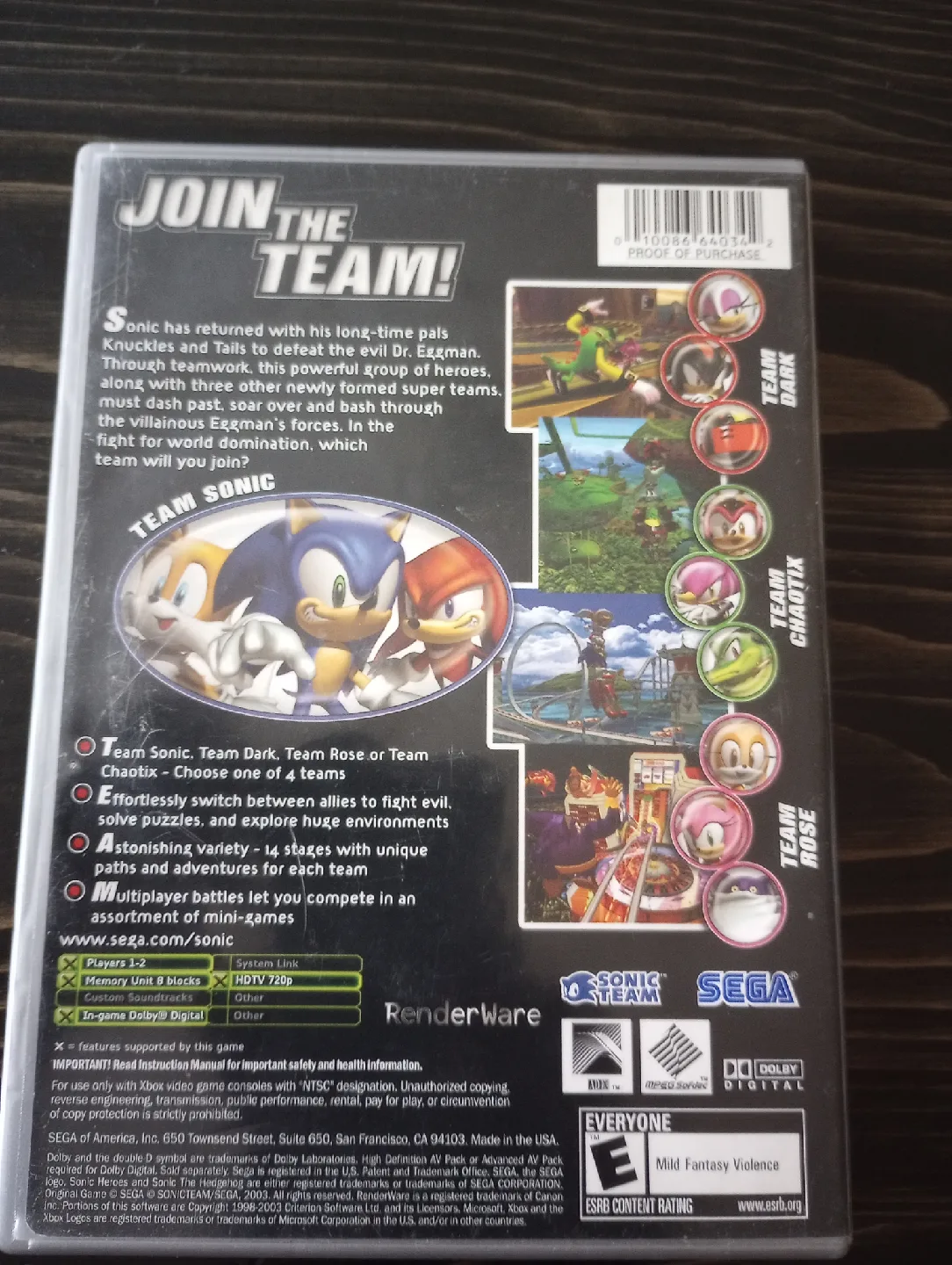 Xbox Sonic Heroes Platinum Hits image indicator(3)