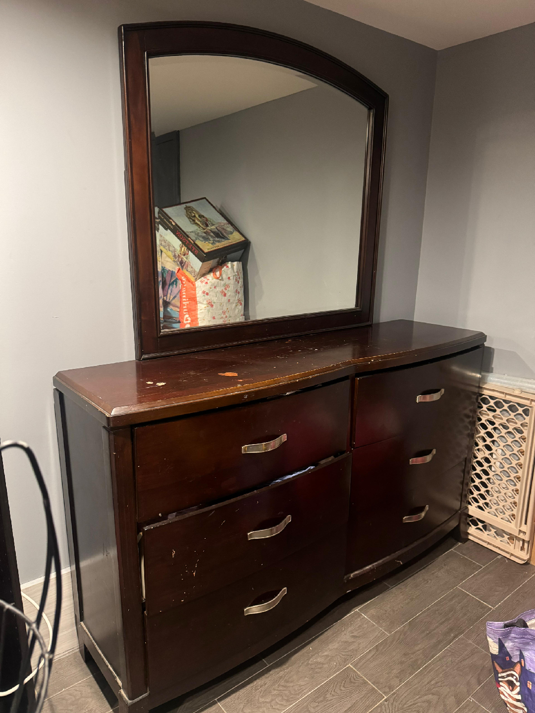 Wood Dresser with Mirror - Used
